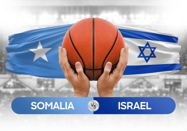 Somali, İsrail milli basketbol takımlarına karşı basketbol topu yarışma kupası konsepti