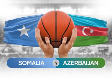 Somali, Azerbaycan milli basketbol takımlarına karşı basketbol topu yarışma kupası konsepti