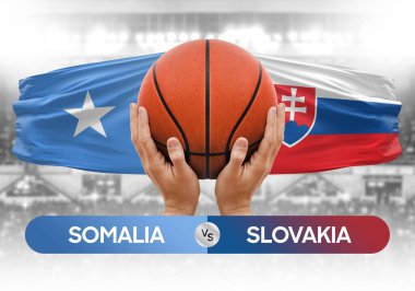 Somali, Slovakya 'ya karşı milli basketbol takımları basketbol maçı kupası konsepti