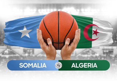 Somali, Cezayir 'e karşı milli basketbol takımları basketbol maçı kupası konsepti