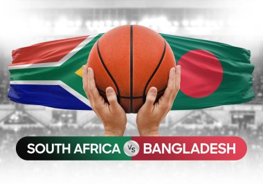 Güney Afrika, Bangladeş milli basketbol takımlarına karşı basketbol topu yarışma kupası konsepti