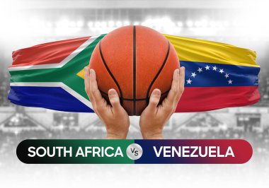 Güney Afrika, Venezuela 'ya karşı milli basketbol takımları basketbol maçı kupası konsepti