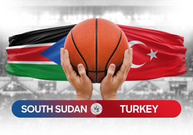 Güney Sudan, Türkiye milli basketbol takımlarına karşı basketbol topu yarışma kupası konsepti imajı