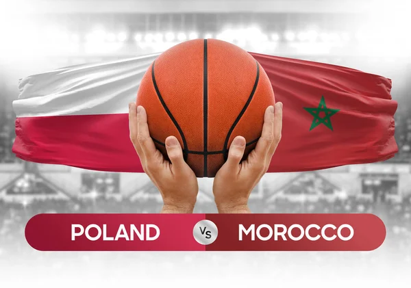 Poland vs Morocco national basketball teams basket ball match competition cup concept image