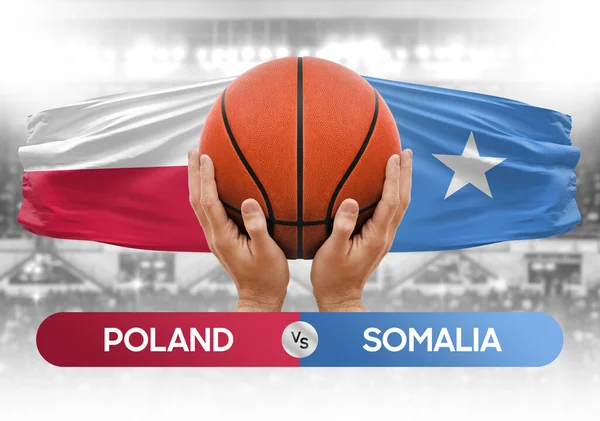 Poland vs Somalia national basketball teams basket ball match competition cup concept image