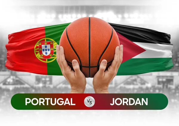 Португалия Против Сборной Иордании Баскетболу — стоковое фото