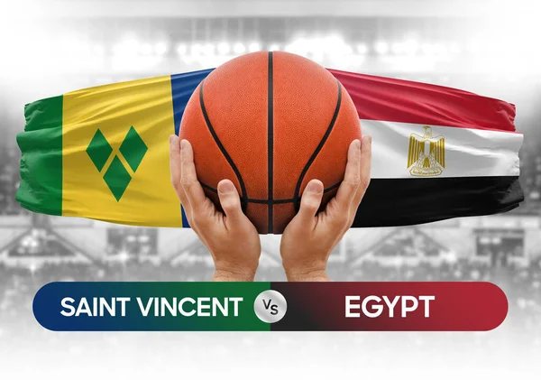 Saint Vincent Grenadines, Mısır milli basketbol takımlarına karşı basketbol topu yarışma kupası konsepti