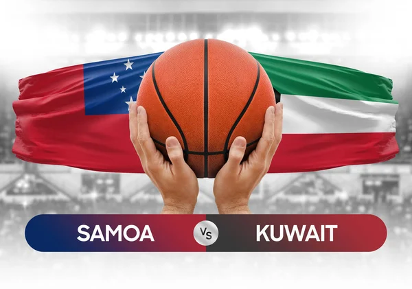 Samoa Kuveyt 'e karşı milli basketbol takımları basketbol maçı kupası konsepti