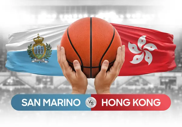 San Marino, Hong Kong milli basketbol takımlarına karşı basketbol topu yarışma kupası konsepti