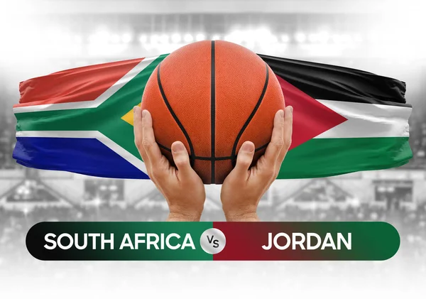 stock image South Africa vs Jordan national basketball teams basket ball match competition cup concept image