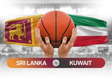 Sri Lanka Kuveyt 'e karşı milli basketbol takımları basketbol maçı kupası konsepti