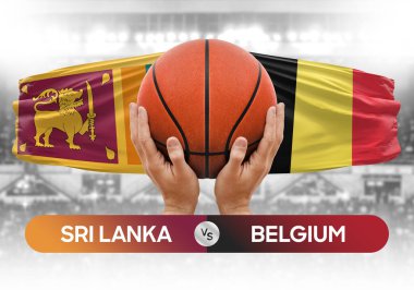 Sri Lanka, Belçika 'ya karşı milli basketbol takımları basketbol maçı kupası konsepti