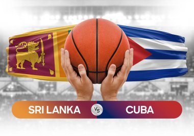 Sri Lanka, Küba milli basketbol takımlarına karşı basketbol topu yarışma kupası konsepti