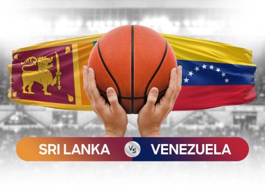 Sri Lanka, Venezuela 'ya karşı milli basketbol takımları basketbol topu yarışma kupası konsepti