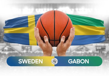 İsveç, Gabon Millî Basketbol Takımı 'na karşı Basketbol Maçı Kupası konsepti