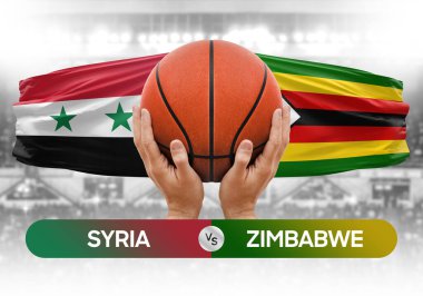 Suriye, Zimbabwe 'ye karşı milli basketbol takımları basketbol topu yarışma kupası konsepti