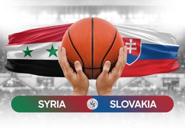 Suriye, Slovakya 'ya karşı milli basketbol takımları basketbol topu yarışma kupası konsepti