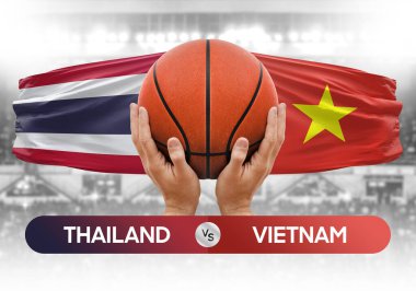 Tayland, Vietnam 'a karşı milli basketbol takımları basketbol topu yarışma kupası imajı