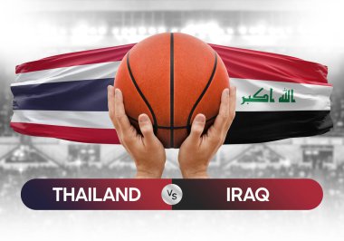 Tayland, Irak milli basketbol takımlarına karşı basketbol topu yarışma kupası konsepti