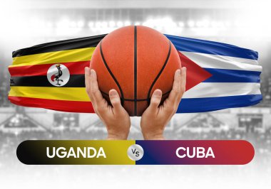 Uganda, Küba milli basketbol takımlarına karşı basketbol topu yarışma kupası konsepti