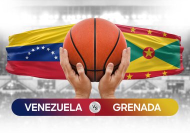 Venezuela, Grenada Millî Basketbol Takımı 'na karşı basketbol topu yarışma kupası konsepti