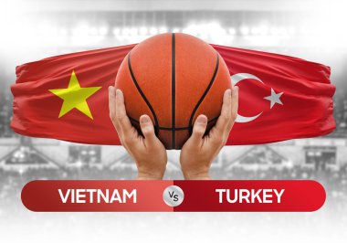 Vietnam, Türkiye milli basketbol takımlarına karşı basketbol topu yarışma kupası konsepti