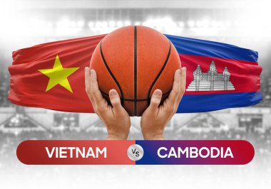 Vietnam, Kamboçya milli basketbol takımlarına karşı basketbol topu yarışma kupası konsepti