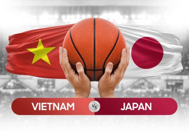 Vietnam, Japon milli basketbol takımlarına karşı basketbol topu yarışma kupası konsepti