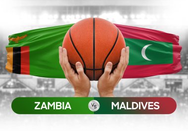 Zambiya, Maldivler 'e karşı milli basketbol takımları basketbol topu yarışma kupası konsepti