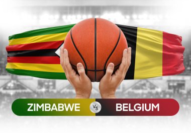 Zimbabwe, Belçika 'ya karşı milli basketbol takımları basketbol maçı kupası konsepti