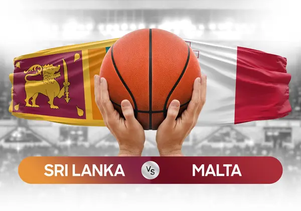 stock image Sri Lanka vs Malta national basketball teams basket ball match competition cup concept image