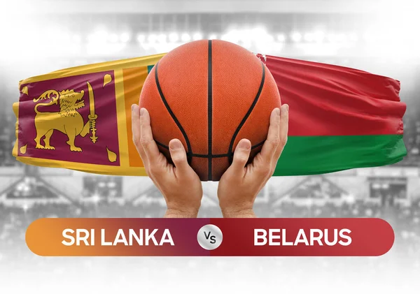 stock image Sri Lanka vs Belarus national basketball teams basket ball match competition cup concept image