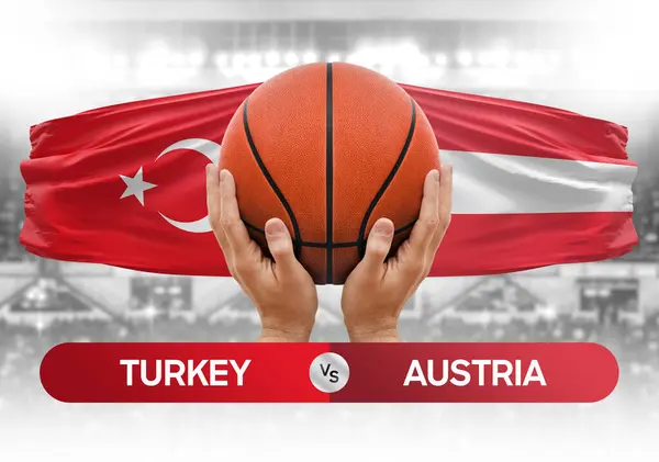 Turkey vs Austria national basketball teams basket ball match competition cup concept image