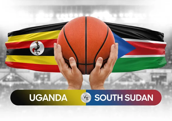 stock image Uganda vs South Sudan national basketball teams basket ball match competition cup concept image