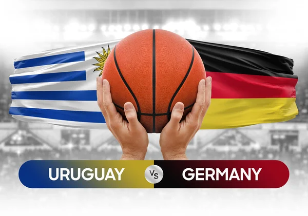 Uruguay vs Germany national basketball teams basket ball match competition cup concept image