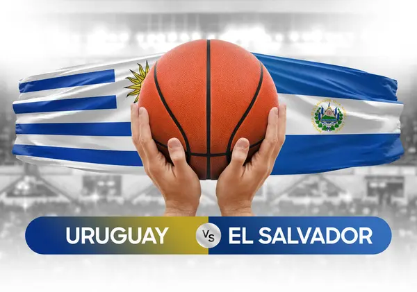 Ουρουγουάη Εναντίον Σαλβαδόρ Εθνικές Ομάδες Μπάσκετ Μπάσκετ Μπάσκετ Αγώνα Κύπελλο — Φωτογραφία Αρχείου