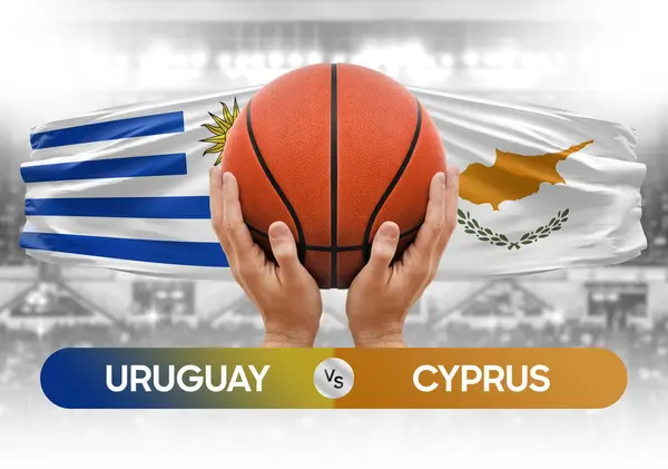 Uruguay vs Cyprus national basketball teams basket ball match competition cup concept image