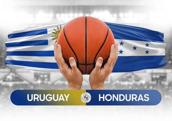 Uruguay vs Honduras national basketball teams basket ball match competition cup concept image