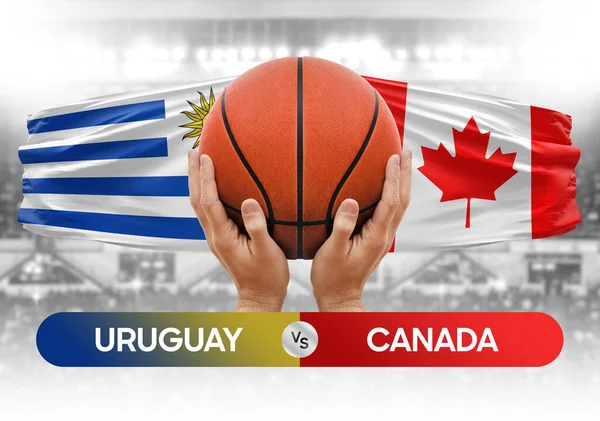 Uruguay vs Canada national basketball teams basket ball match competition cup concept image