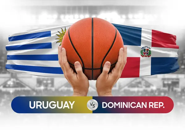 Uruguay vs Dominican Republic national basketball teams basket ball match competition cup concept image