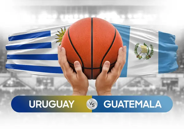 Ουρουγουάη Εναντίον Γουατεμάλα Εθνικές Ομάδες Μπάσκετ Καλάθι Αγώνα Κύπελλο Αγώνα — Φωτογραφία Αρχείου