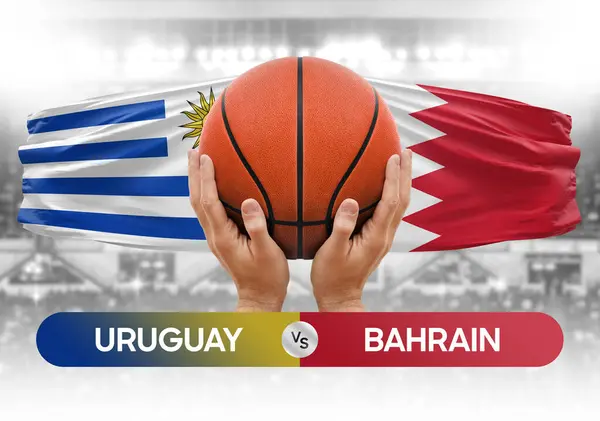 Uruguay vs Bahrain national basketball teams basket ball match competition cup concept image