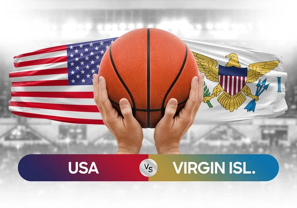 USA vs Virgin Islands national basketball teams basket ball match competition cup concept image