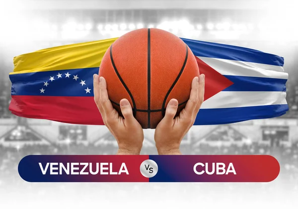 Venezuela, Küba milli basketbol takımlarına karşı basketbol topu yarışma kupası konsepti