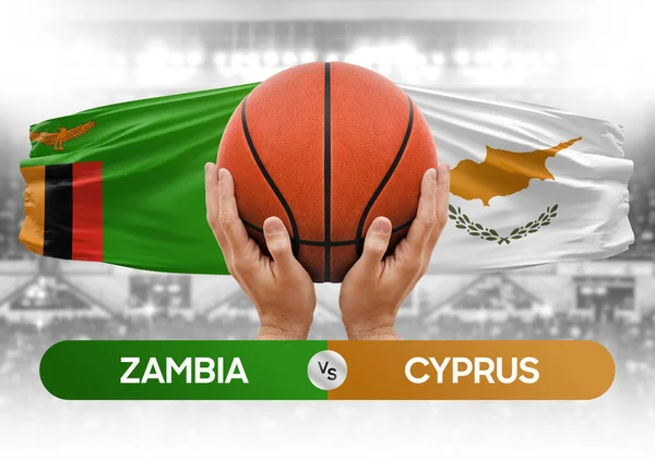 Zambiya, Kıbrıs Rum Kesimi milli basketbol takımlarına karşı basketbol topu yarışma kupası konsepti