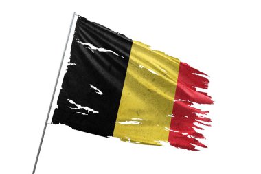 Belgium torn flag on transparent background. clipart