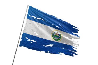 El Salvador şeffaf arkaplanda bayrak yırttı.