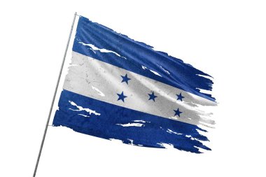 Şeffaf arkaplanda Honduras bayrağı yırtıldı.