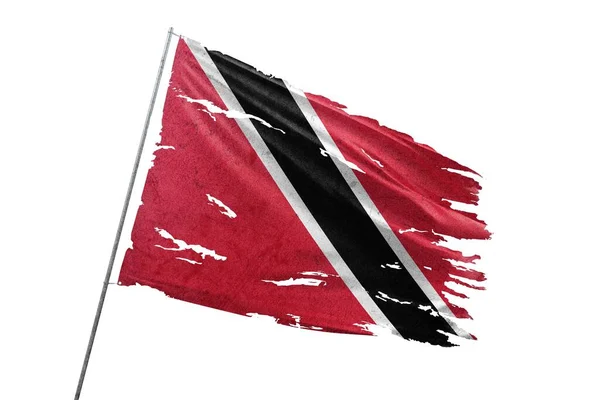 Trinité Tobago Déchiré Drapeau Sur Fond Transparent Image En Vente