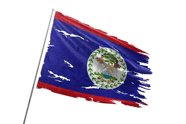 Bandeira Rasgada Belize Fundo Transparente Imagens Royalty-Free